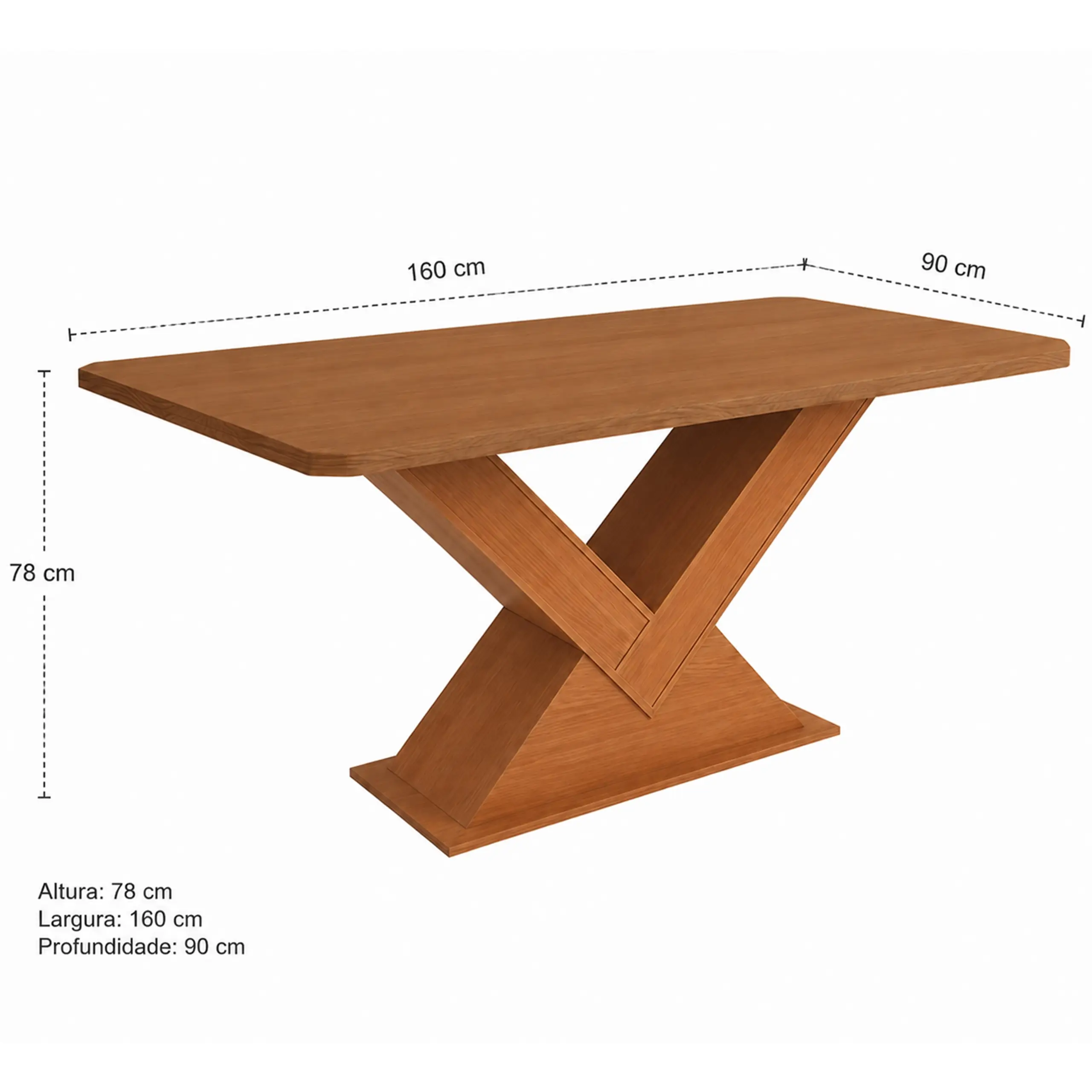 Mesa Amora 160x90cm Sem Vidro Kappesberg - Imagem 2