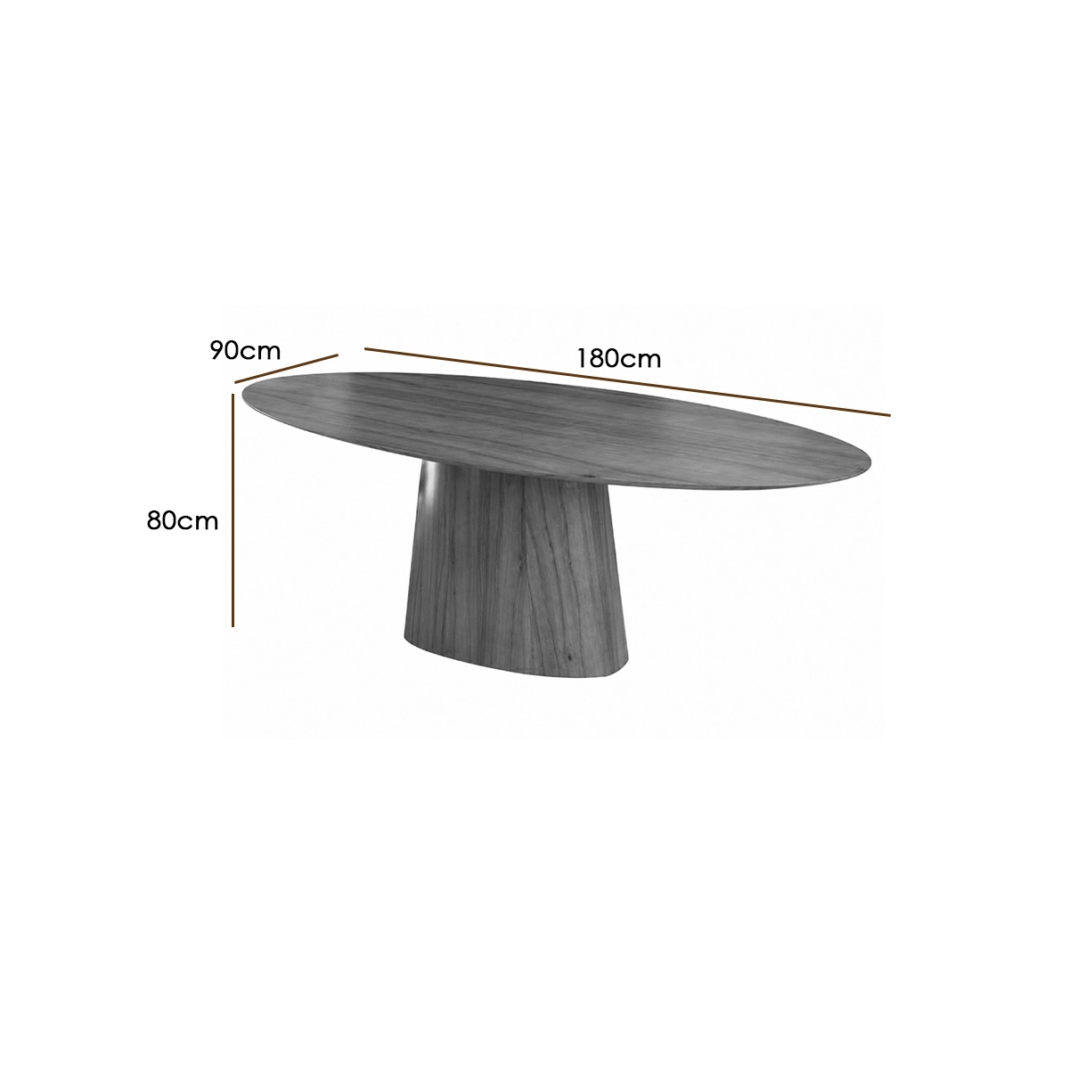 Mesa Barcelona Oval 180x90cm Minas Plac - Imagem 2
