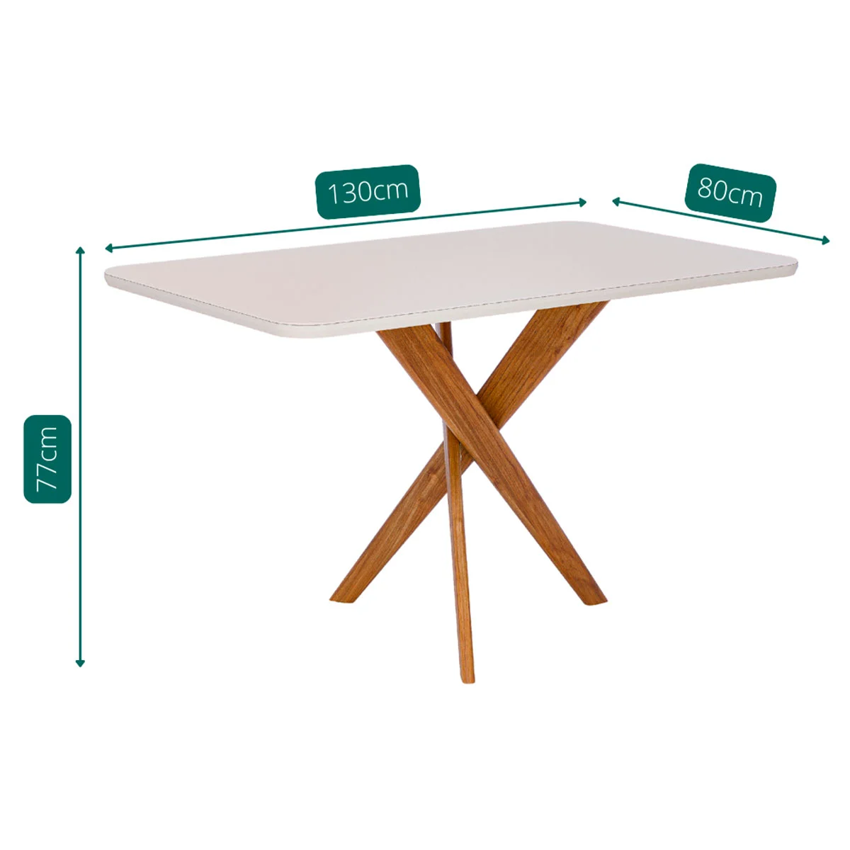Mesa Cacau com Vidro 130x80cm Cimol - Imagem 2