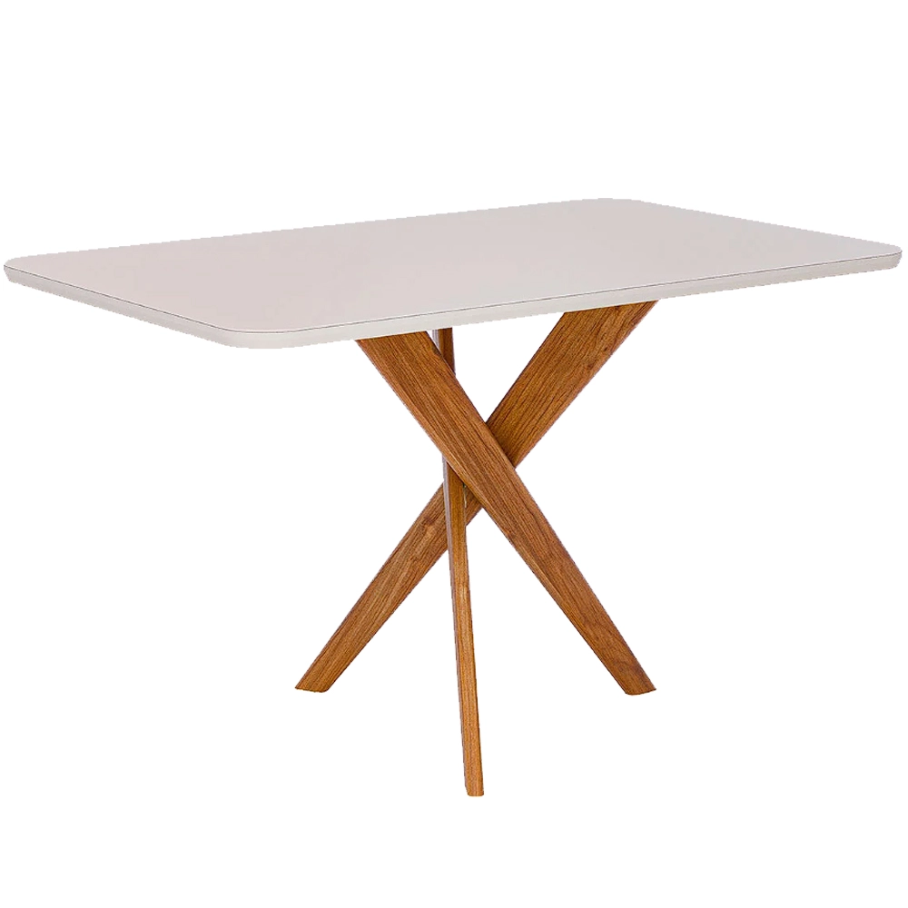 Mesa Cacau com Vidro 130x80cm Cimol