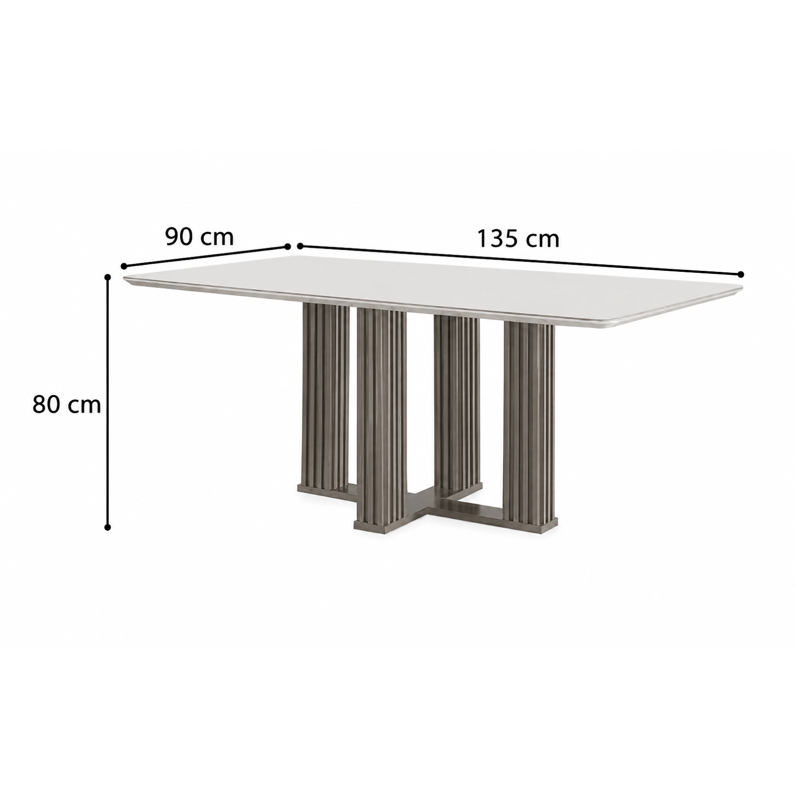 Mesa Florença 135x90cm com Vidro Lj Móveis - Imagem 2