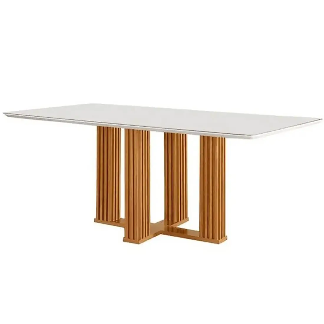 Mesa Florença 135x90cm com Vidro Lj Móveis