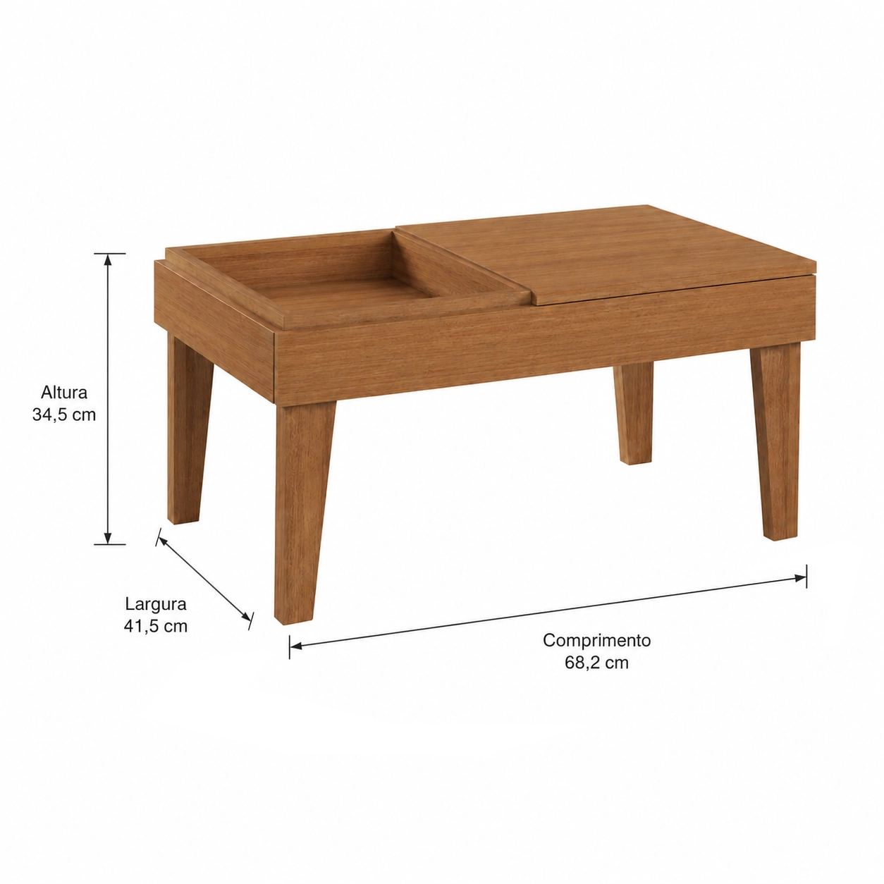 Mesa de Centro Ivana Retangular Grappa - Imagem 2