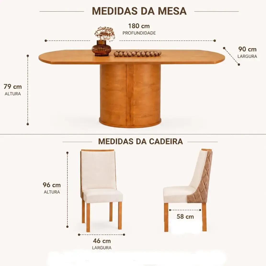 Mesa de Jantar Montreal 180x90cm em Linho Sem Vidro e 6 Cadeiras Montreal Cel Móveis - Imagem 2