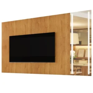Painel Vitrum 180cm com Espelho e Led para Tv Até 65 Polegadas Mavaular