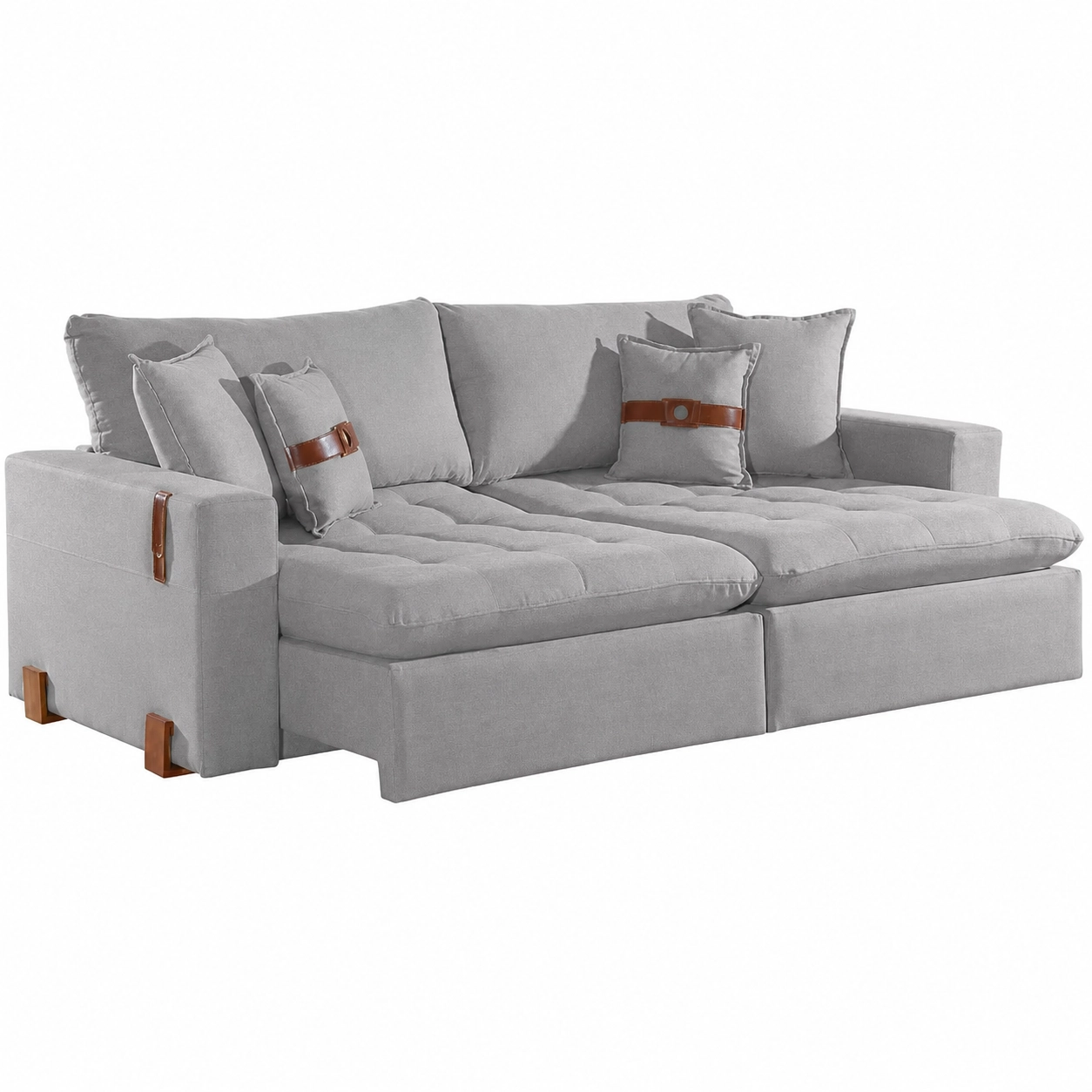 Sofá Cama Zeus 200cm 3 Lugares Retrátil e Reclinável Tecido Linho Innove - Imagem 5