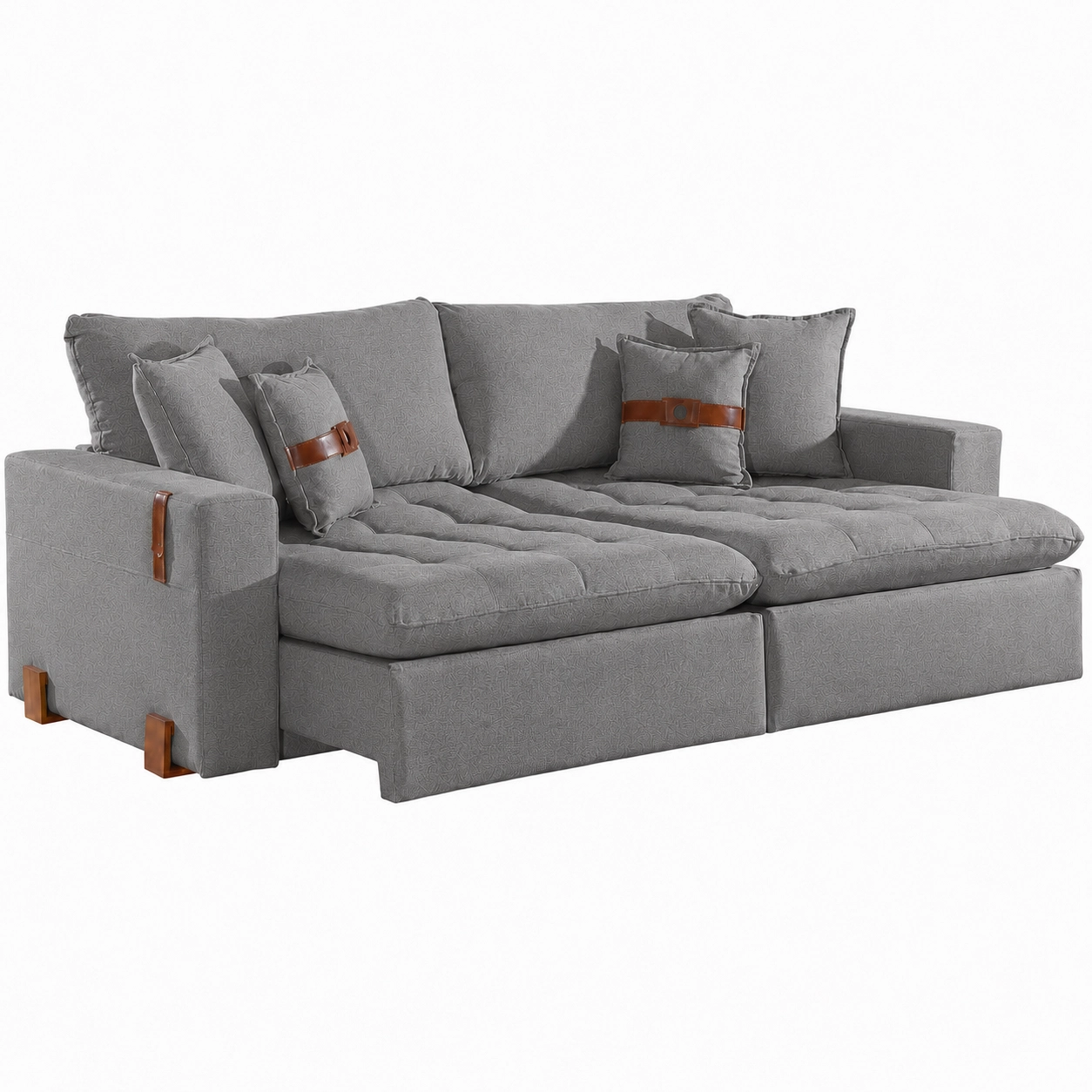 Sofá Cama Zeus 200cm 3 Lugares Retrátil e Reclinável Tecido Linho Innove - Imagem 6