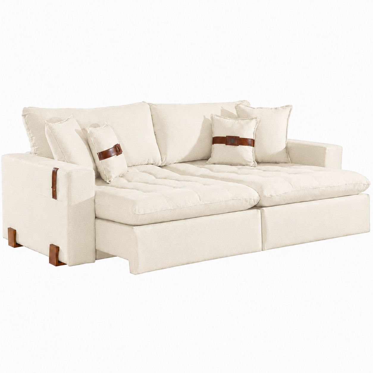 Sofá Cama Zeus 200cm 3 Lugares Retrátil e Reclinável Tecido Linho Innove - Imagem 7