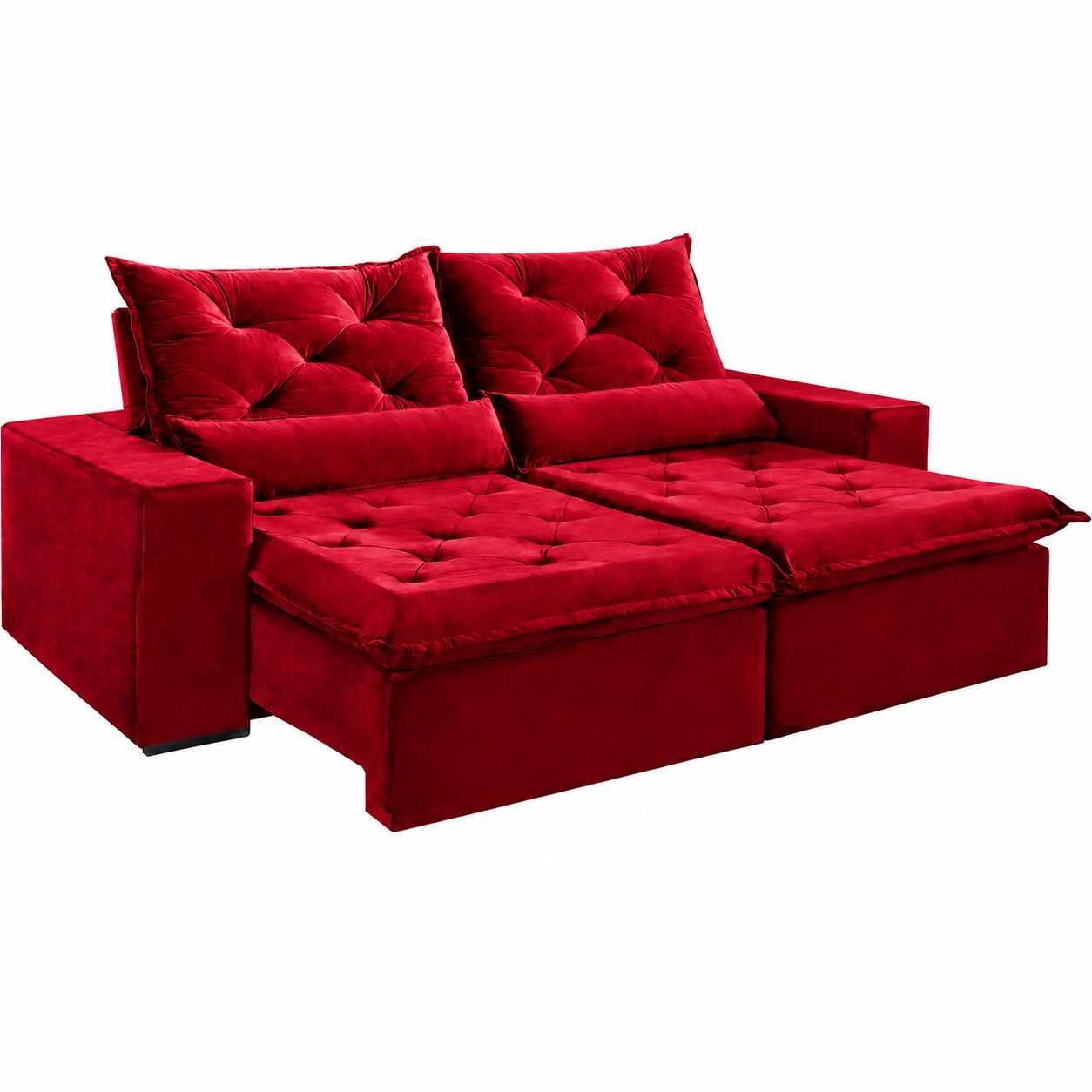 Sofá Elegance 4 Lugares Retrátil e Reclinável com Tecido Veludo de 230cm