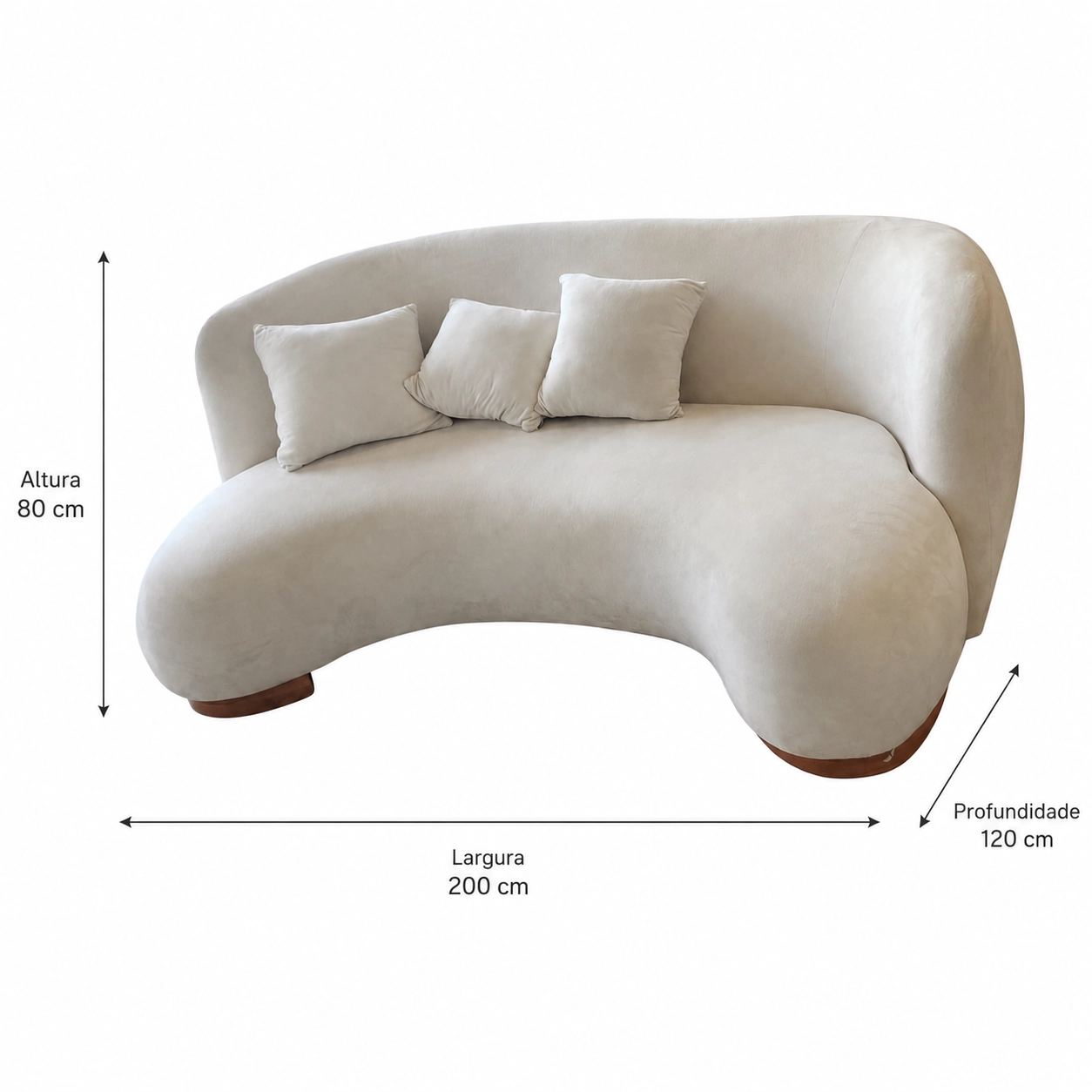 Sofá Orgânico Living Paris em Linho 3 Lugares com Molas Ensacadas 200cm House Decor - Imagem 2