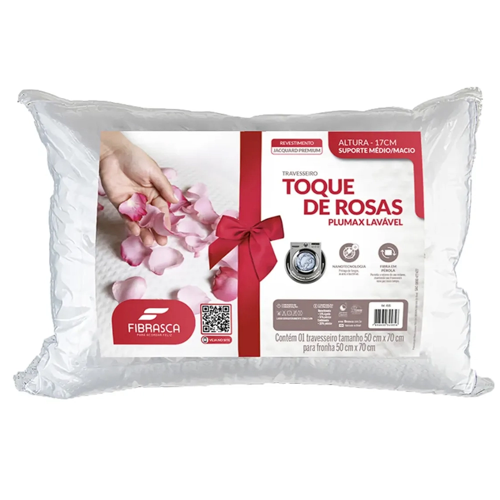 Travesseiro Toque de Rosas Fibrasca