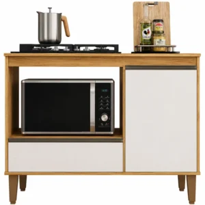 Balcão Dinamarca para Cooktop 4 Ou 5 Bocas e Forno 1 Porta 1 Gaveta Rud Rack