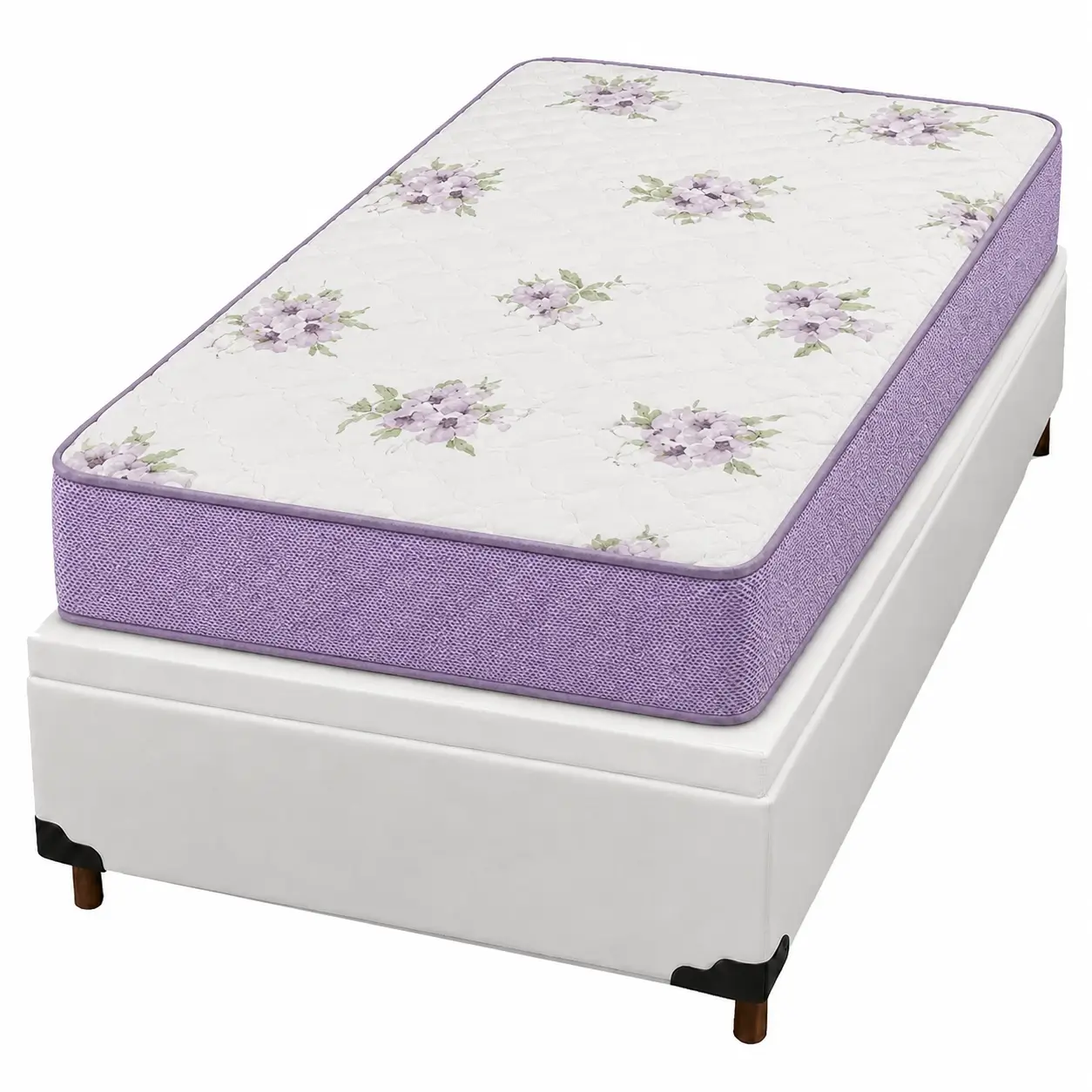 Base Baú em Corino com Colchão Physical Super Resistente Solteiro 88x188x53cm Ortobom