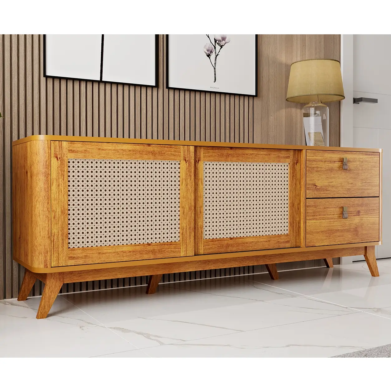 Buffet Imperatore Imperador 180cm com 2 Portas 2 Gavetas e Pés Retrô Viero - Imagem 3