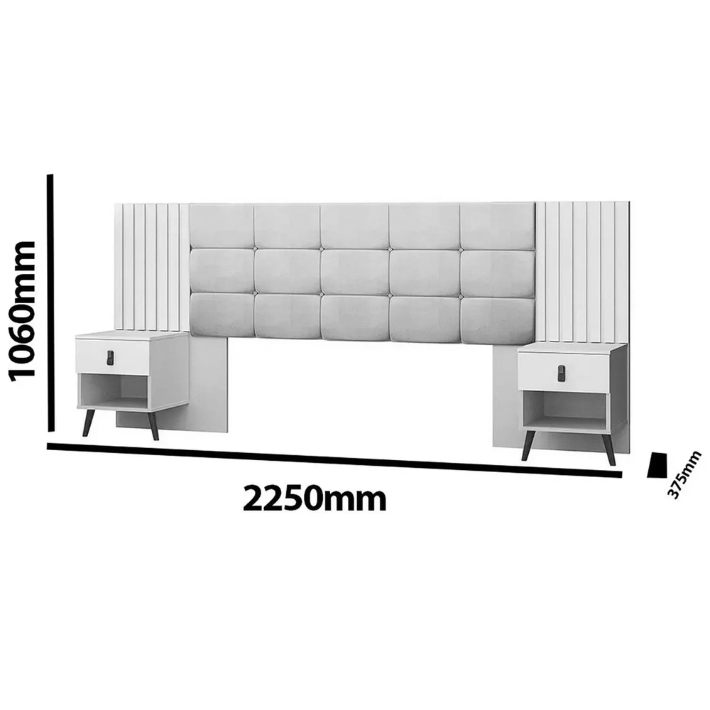 Cabeceira Box Lady Captone Casal Queen com 2 Mesas de Cabeceira J e a - Imagem 2