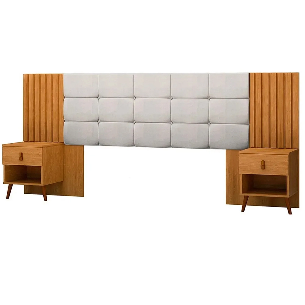 Cabeceira Box Lady Captone Casal Queen com 2 Mesas de Cabeceira J e a