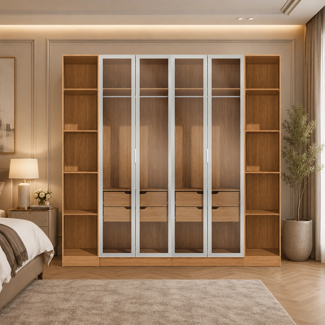 Conjunto Modulado K003 com 4 Portas de Vidro 4 Gavetas 4 Peças Kappesberg - Imagem 3