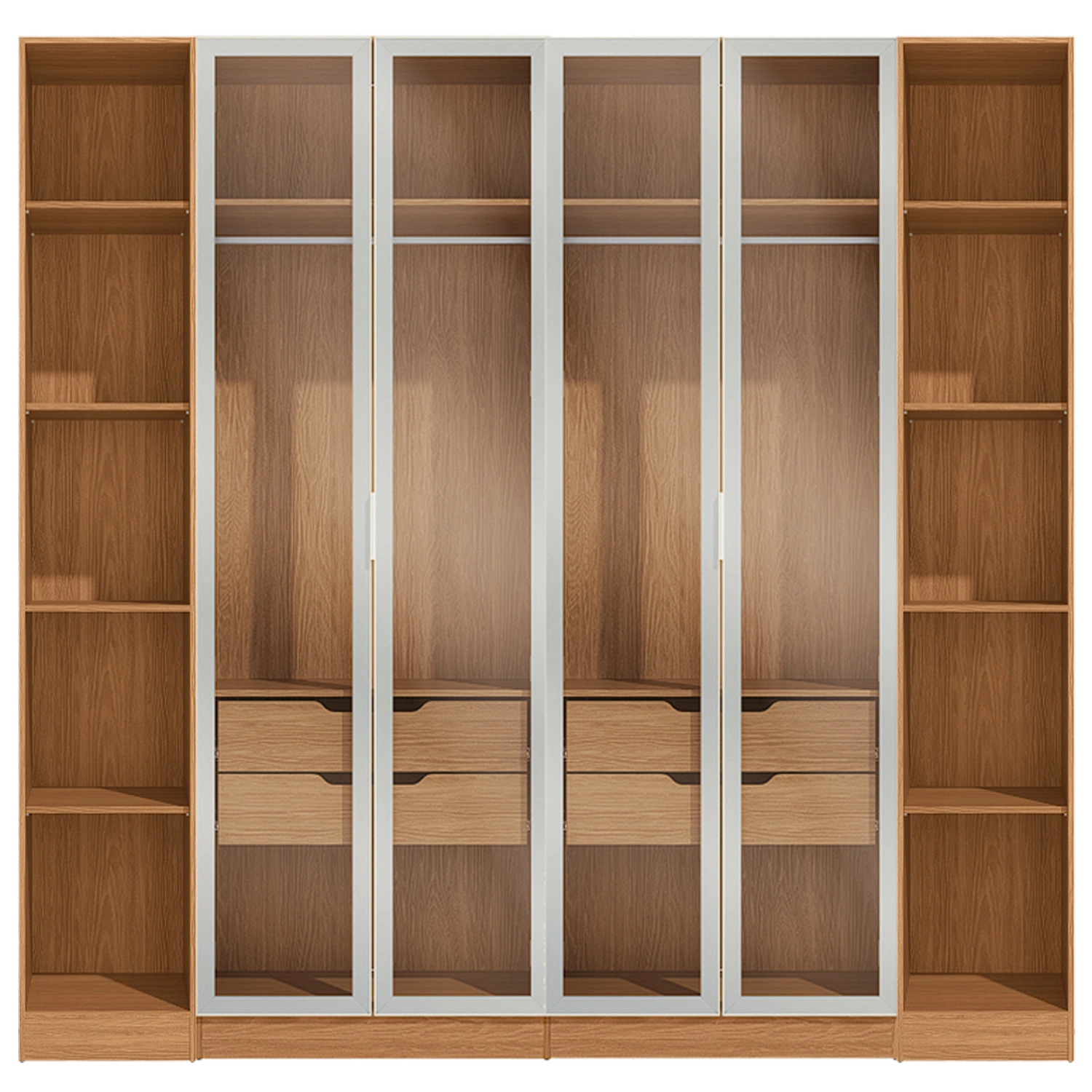 Conjunto Modulado K003 com 4 Portas de Vidro 4 Gavetas 4 Peças Kappesberg