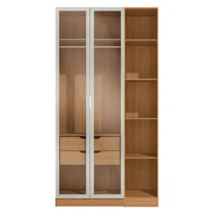 Conjunto Modulado K005 com 2 Portas de Vidro 2 Gavetas 2 Peças Kappesberg