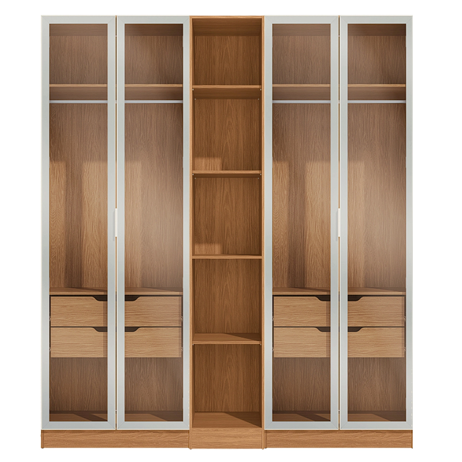 Conjunto Modulado K006 com 4 Portas de Vidro 4 Gavetas 3 Peças Kappesberg