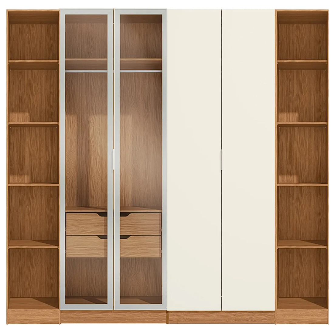 Conjunto Modulado K012 com 4 Portas Sendo 2 em Vidro e 4 Gavetas 4 Peças Kappesberg