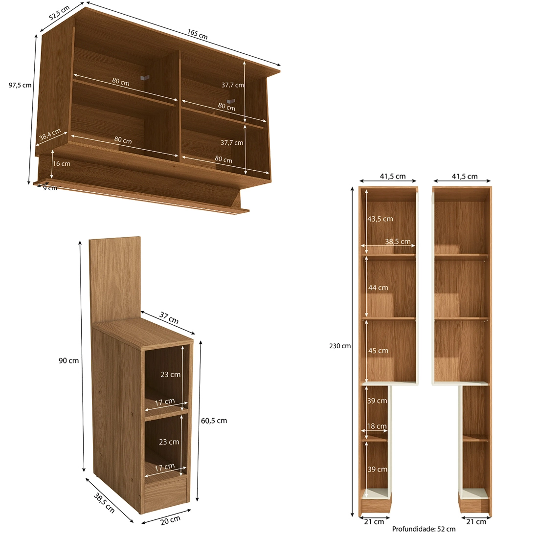 Conjunto Modulado K015 com 12 Portas 6 Peças Kappesberg - Imagem 2