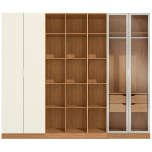 Conjunto Modulado K018 com 4 Portas Sendo 2 em Vidro e 4 Gavetas 5 Peças Kappesberg