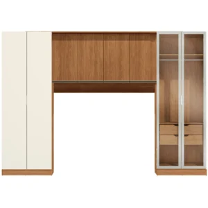 Conjunto Modulado K021 com 8 Portas Sendo 2 em Vidro e 4 Gavetas 3 Peças Kappesberg