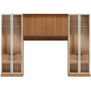 Conjunto Modulado K022 com 8 Portas Sendo 4 em Vidro e 4 Gavetas 3 Peças Kappesberg