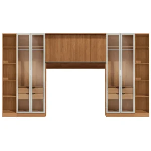 Conjunto Modulado K023 com 8 Portas Sendo 4 em Vidro e 4 Gavetas 5 Peças Kappesberg