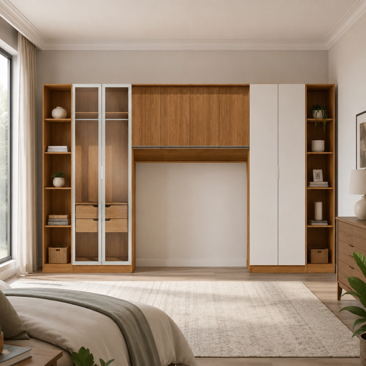 Conjunto Modulado K024 com 8 Portas Sendo 2 em Vidro e 4 Gavetas 5 Peças Kappesberg - Imagem 3