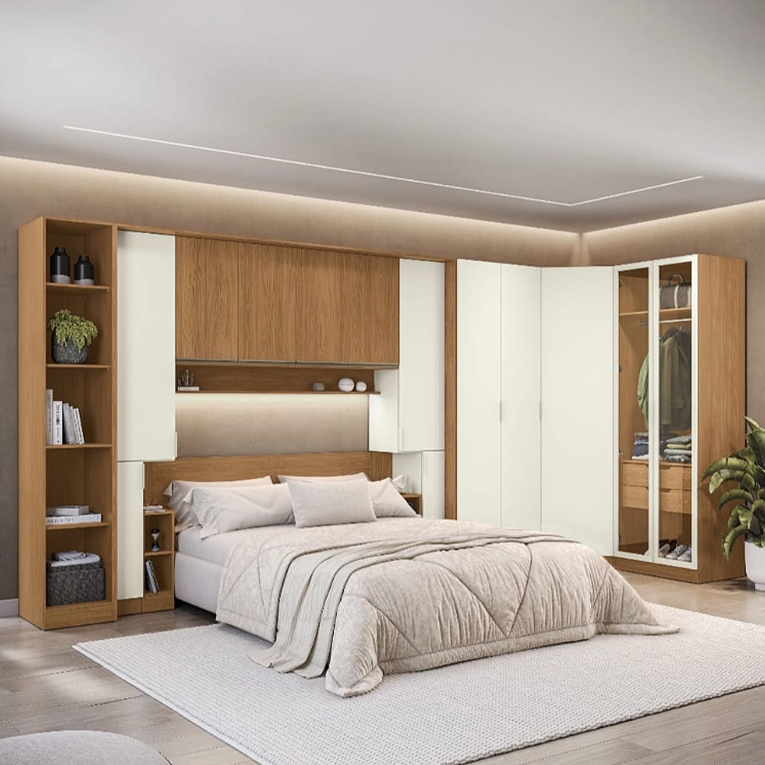 Conjunto Modulado K026 com 13 Portas Sendo 2 em Vidro e 4 Gavetas 10 Peças Kappesberg - Imagem 3