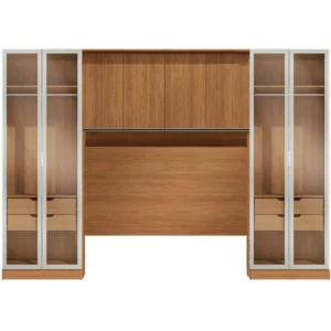 Conjunto Modulado K030 com 8 Portas Sendo 4 em Vidro e 4 Gavetas 4 Peças Kappesberg