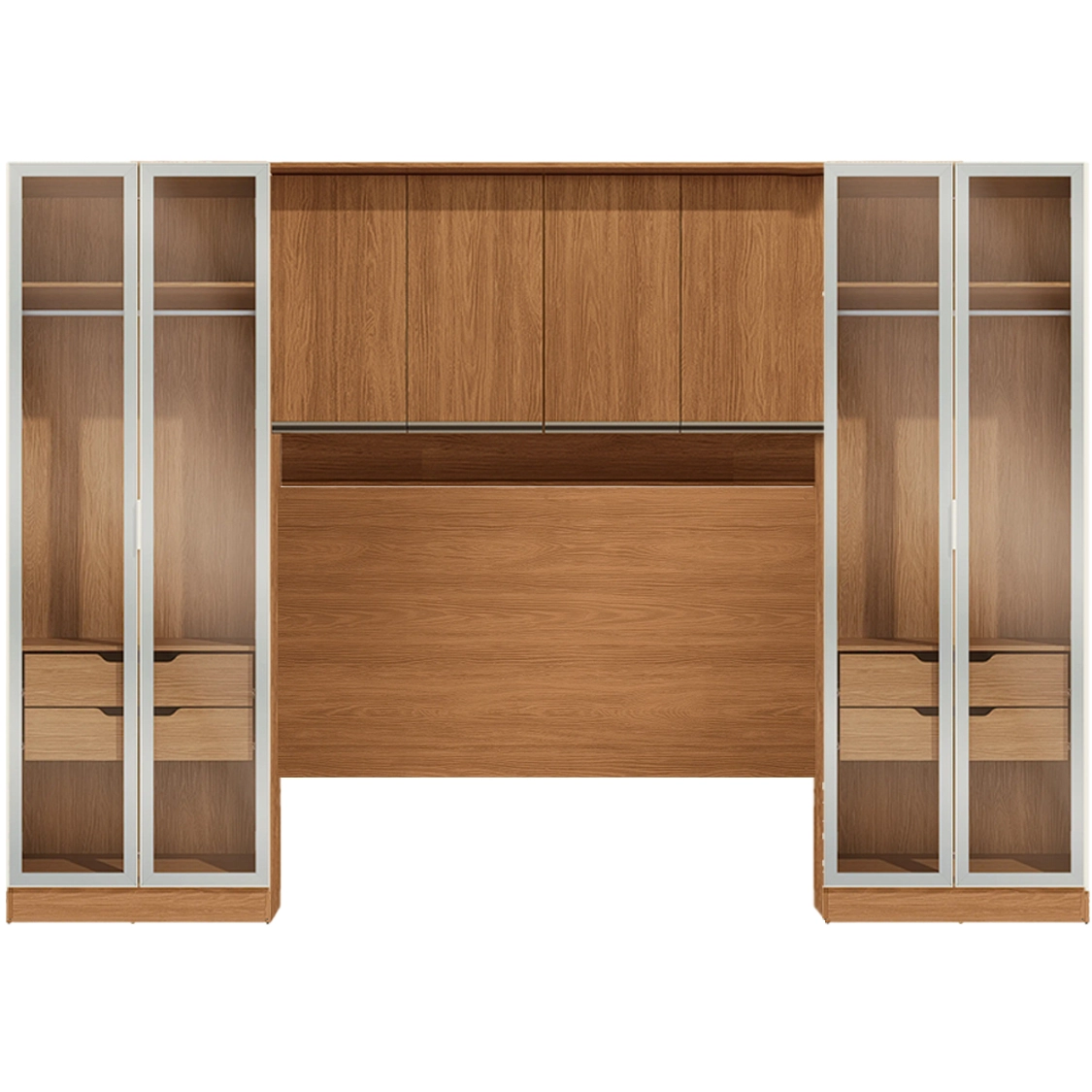 Conjunto Modulado K030 com 8 Portas Sendo 4 em Vidro e 4 Gavetas 4 Peças Kappesberg