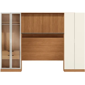 Conjunto Modulado K031 com 8 Portas Sendo 2 em Vidro e 4 Gavetas 4 Peças Kappesberg