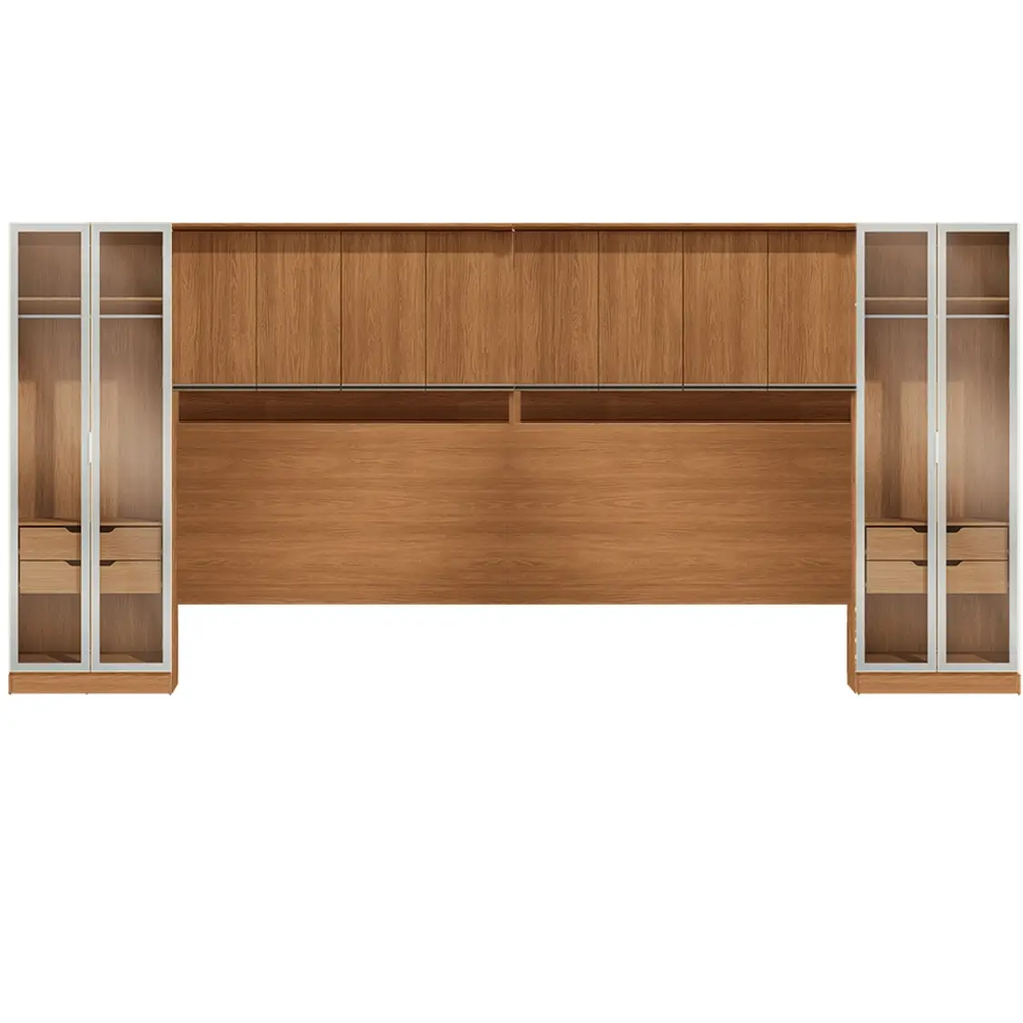 Conjunto Modulado K035 com 12 Portas Sendo 4 em Vidro e 4 Gavetas 6 Peças Kappesberg