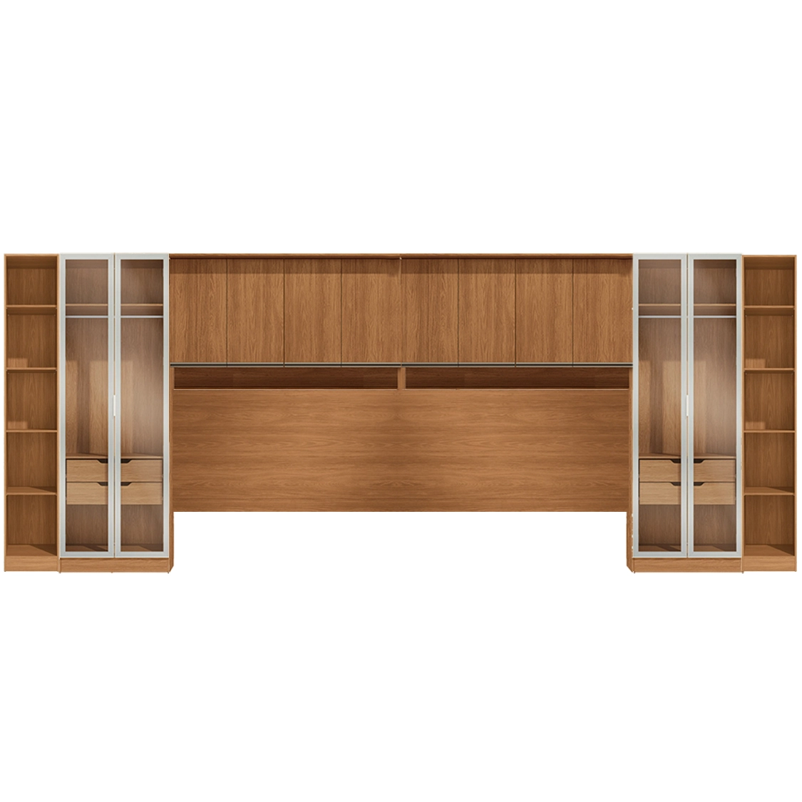 Conjunto Modulado K036 com 12 Portas Sendo 4 em Vidro e 4 Gavetas 8 Peças Kappesberg