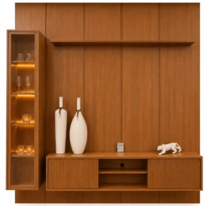 Conjunto Painel Dominus 230cm 3 Módulos Ripado 3 Portas Mavaular