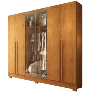 Guarda Roupa Memphis Casal 6 Portas com 2 Reflecta e 4 Gavetas J e a