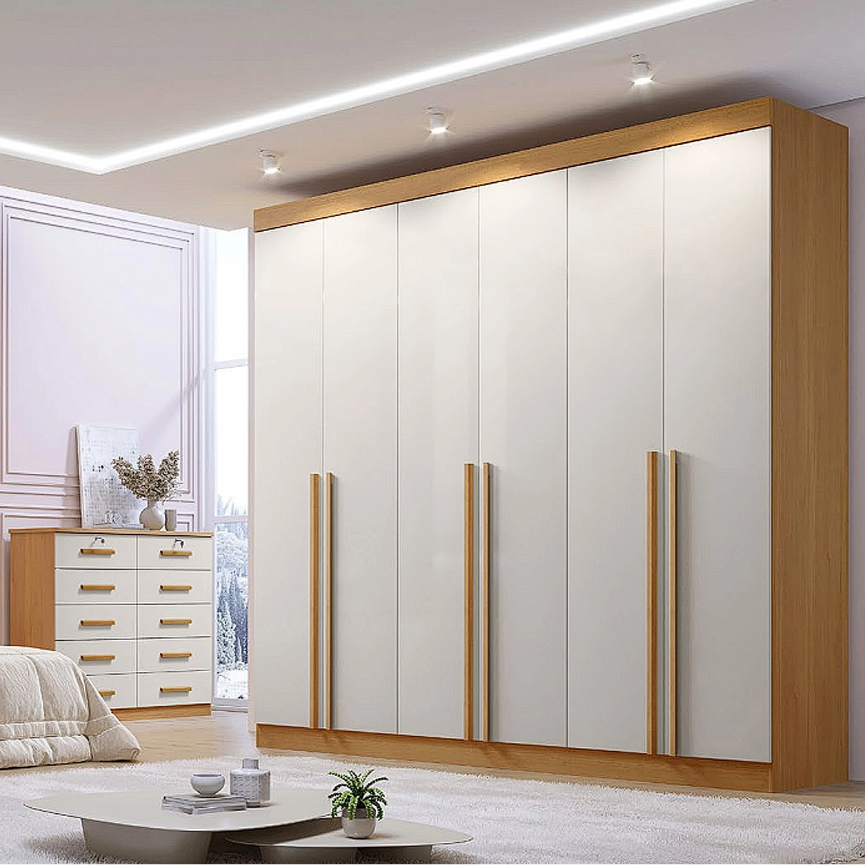 Guarda Roupa Milano Casal 6 Portas 8 Gavetas D Doro - Imagem 3