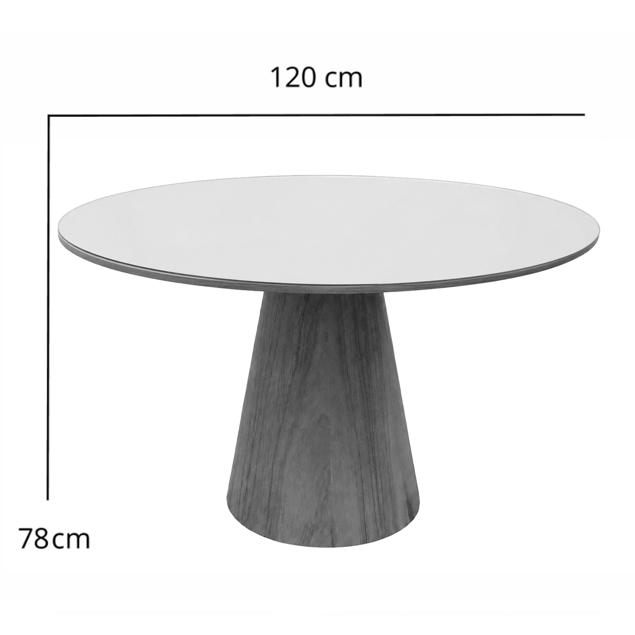 Mesa Paris Redonda 120x120 com Vidro Minas Plac - Imagem 2