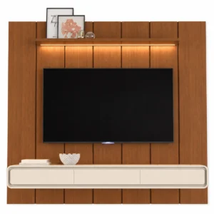Painel Lumi 220cm com Nicho e Led para Tv Até 75 Polegadas Ripado Edn