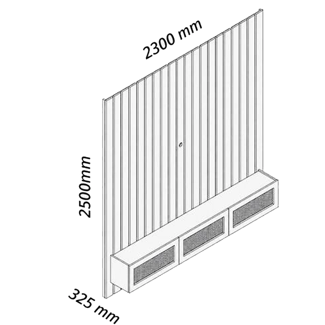 Painel Majestade Native 230cm com Led para Tv Até 80 Polegadas Ripado e Tela Rattan Gelius - Imagem 2