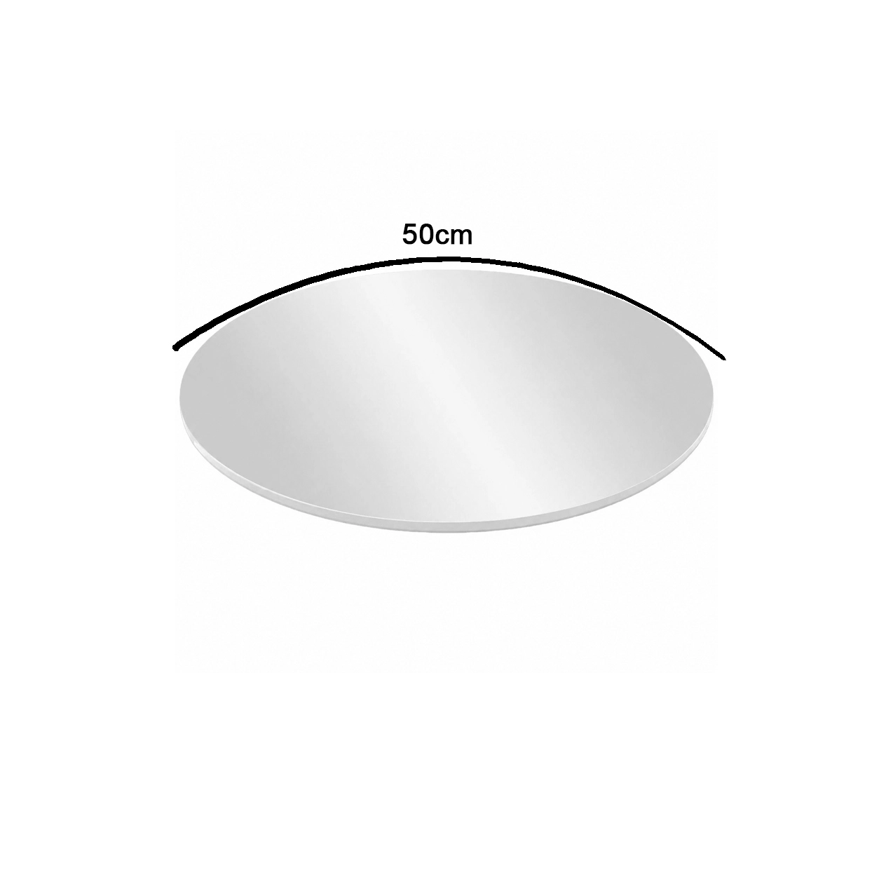 Prato Giratório Laqueado Sem Borda 50cm com Vidro Rj Decor - Imagem 2