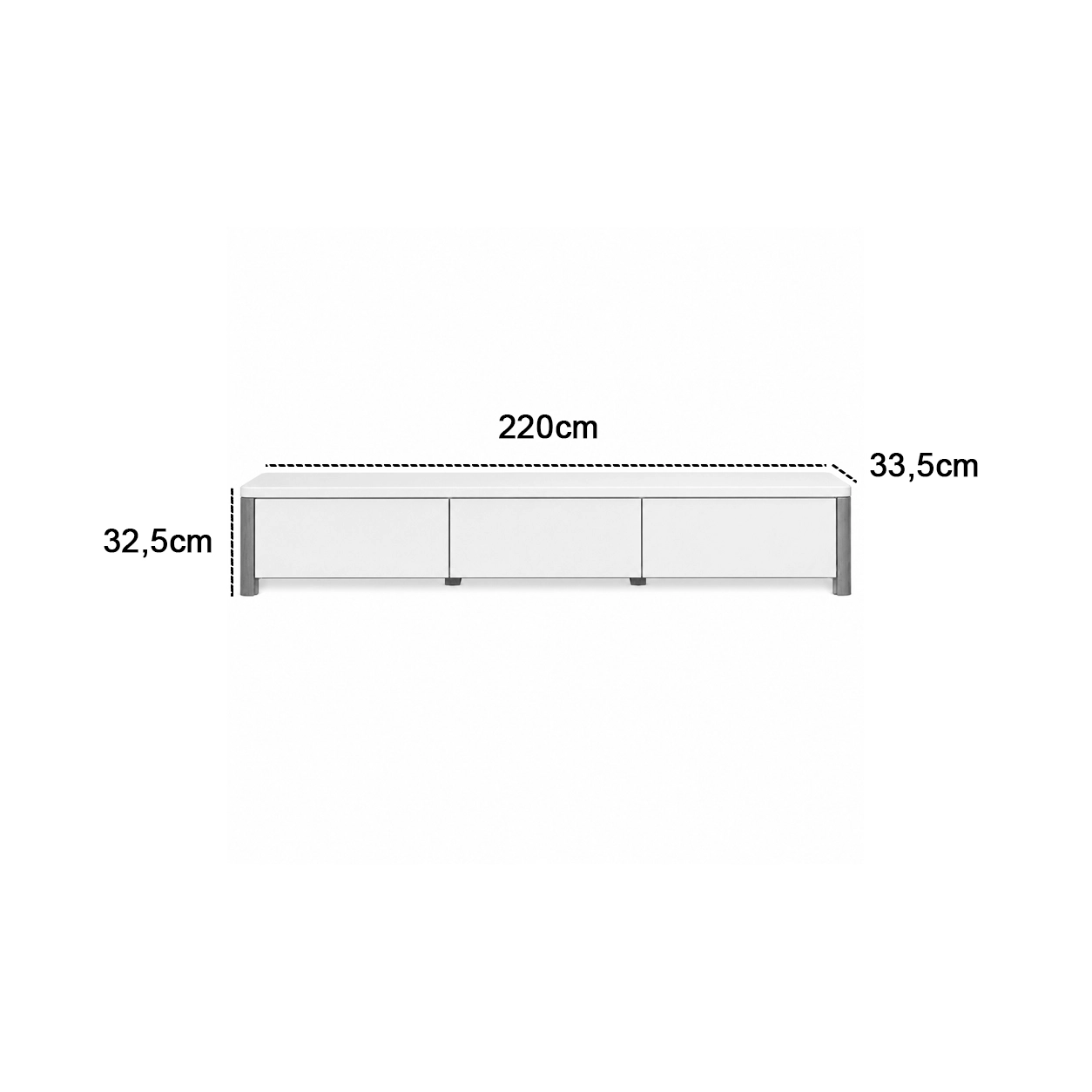 Rack Monaco 220cm para Tv Até 72 Polegadas 3 Gavetas Giga - Imagem 2