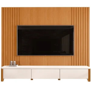 Rack Monaco com Painel Sierra 220cm para Tv Até 75 Polegadas 3 Gavetas Ripado Giga