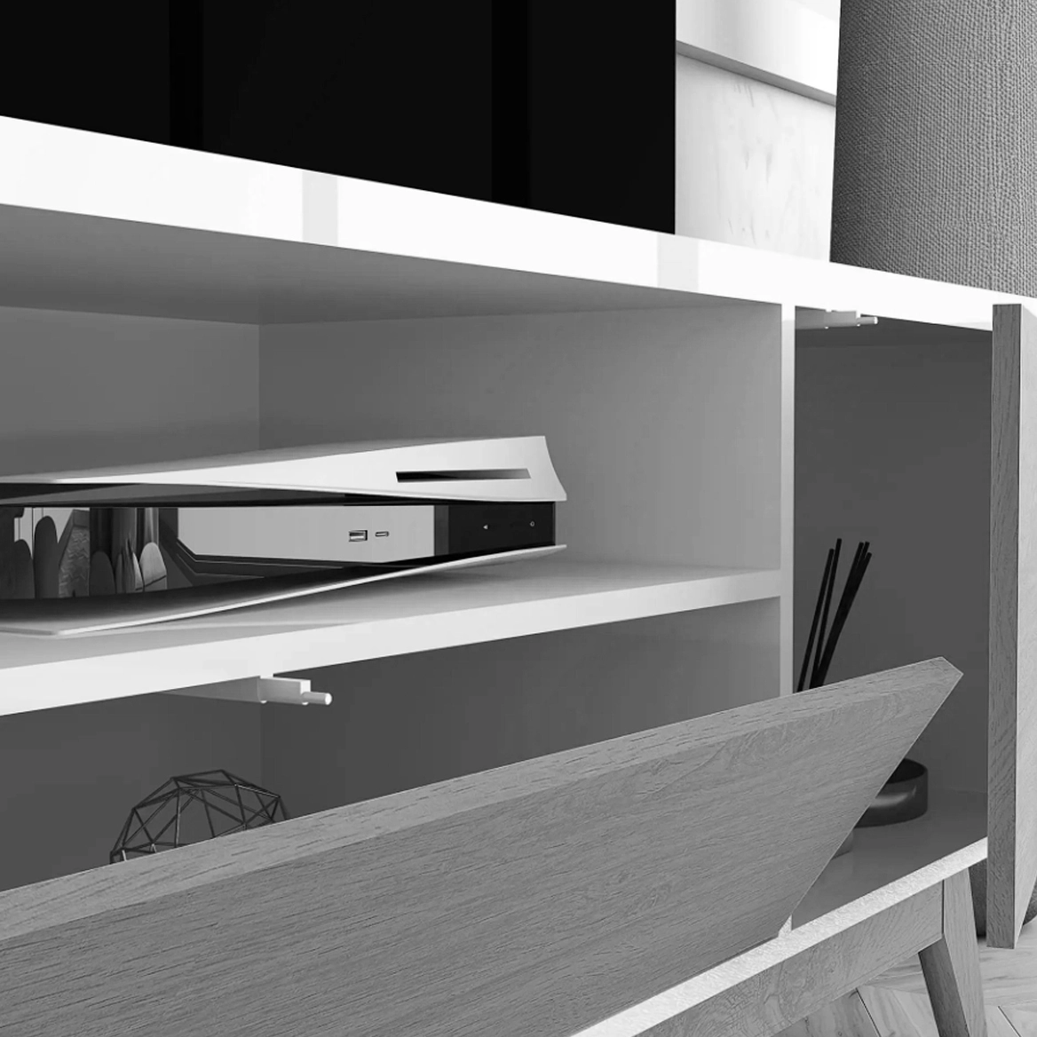 Rack Valencia 180cm para Tv Até 72 Polegadas 3 Portas Giga - Imagem 4