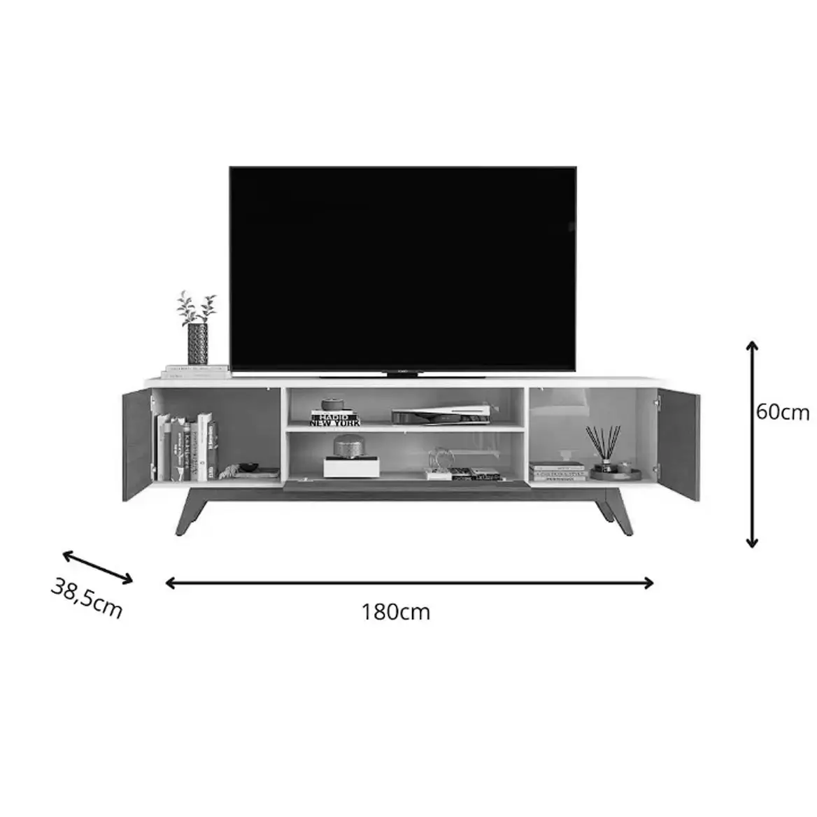 Rack Valencia 180cm para Tv Até 72 Polegadas 3 Portas Giga - Imagem 2