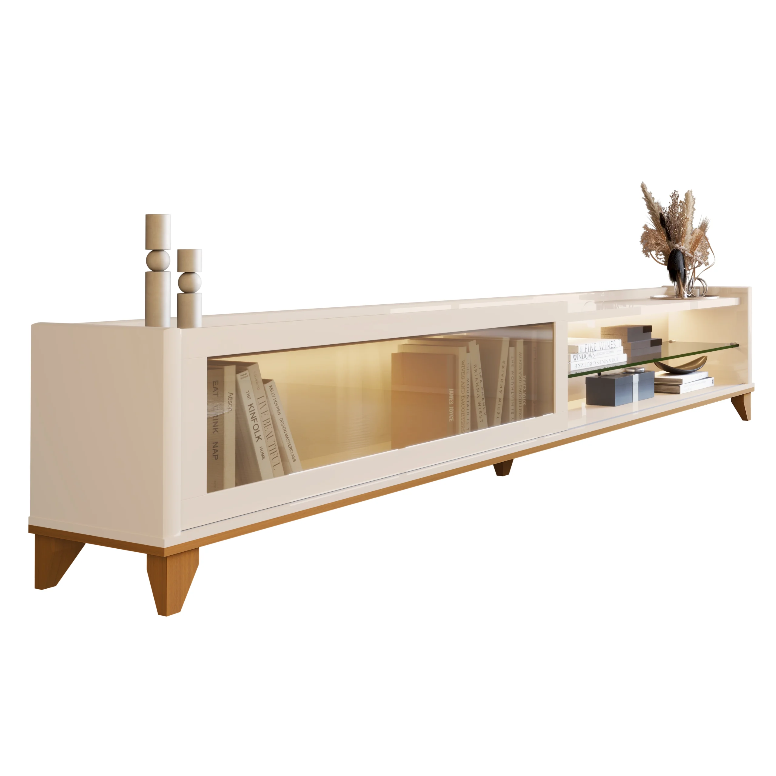 Rack Vellaro 220cm para Tv Até 75 Polegadas 1 Porta de Vidro Edn