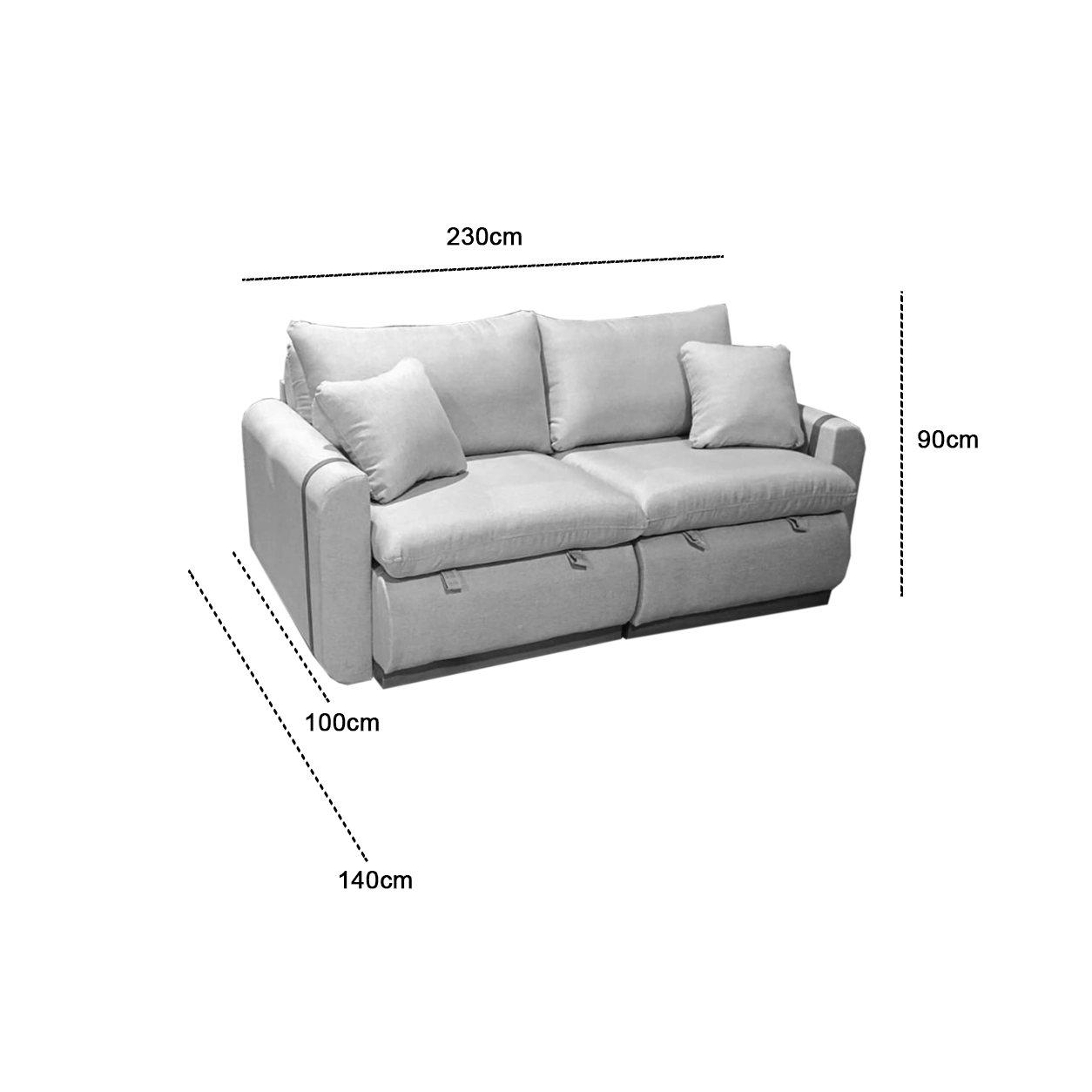 Sofá Cama Canada em Linho 230cm Retrátil 4 Lugares Plena - Imagem 2